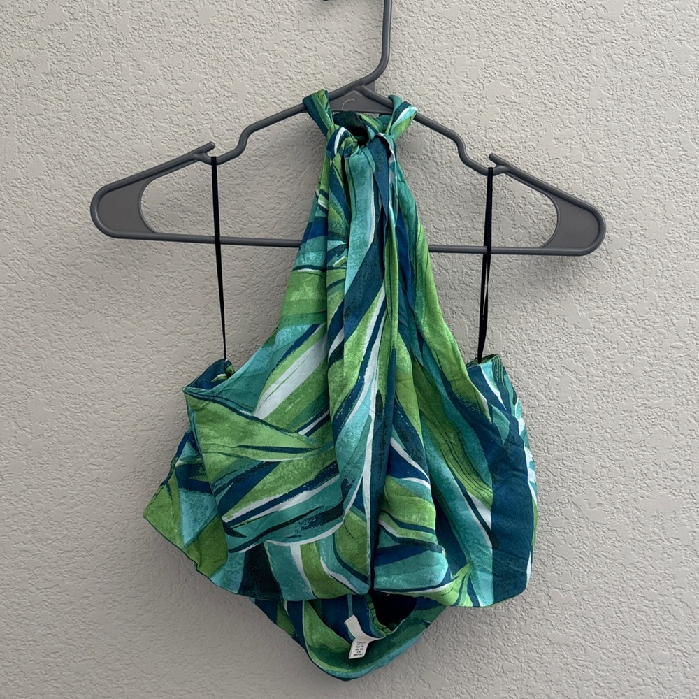 H&M Green and Blue Halter Top